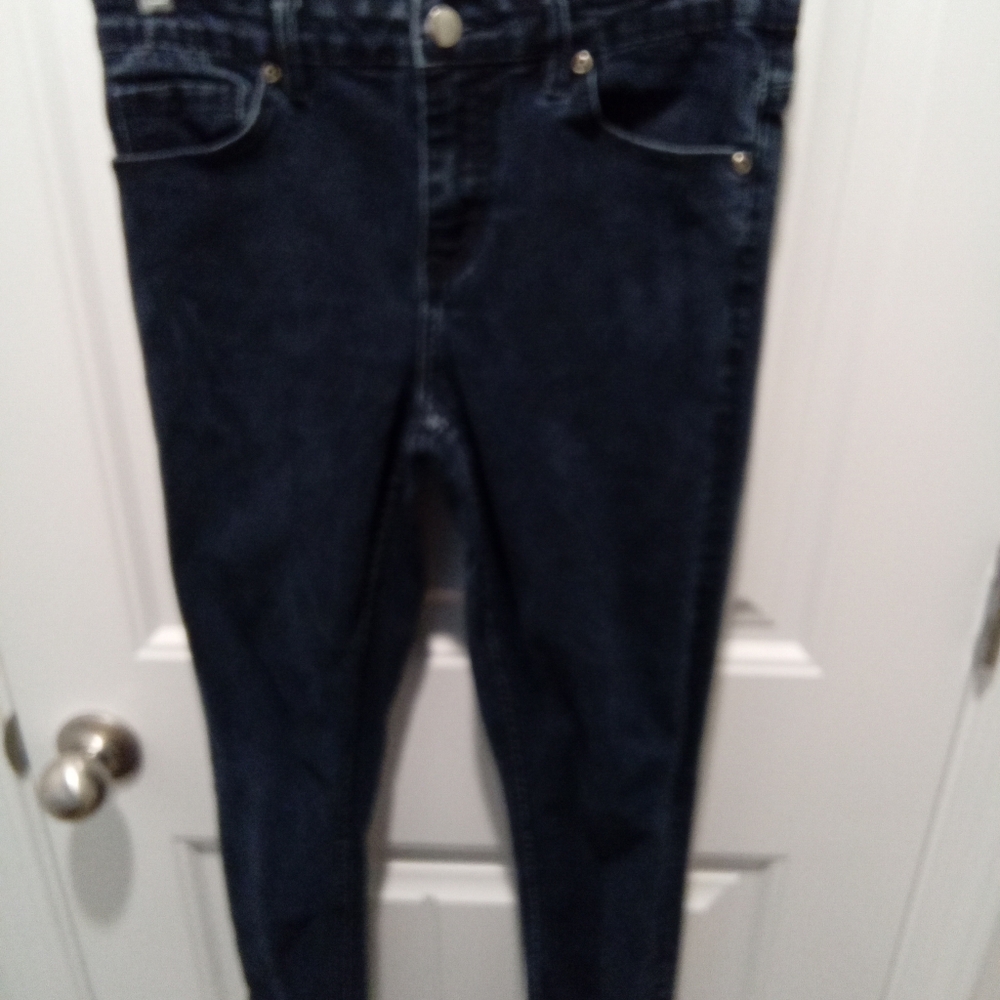 Forever 21 Size 27 Classic Dark Denim Skinny Leg Women's Blue Jeans With Zippers